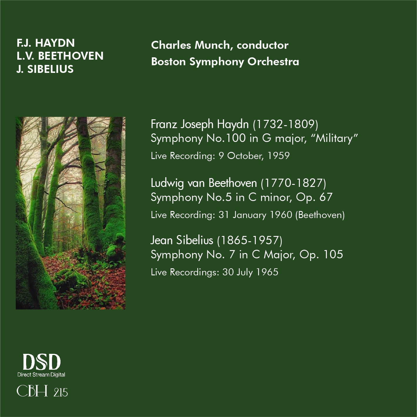 HAYDN | BEETHOVEN | SIBELIUS | CHARLES MUNCH IN CONCERT - Boston Simphony Orchestra