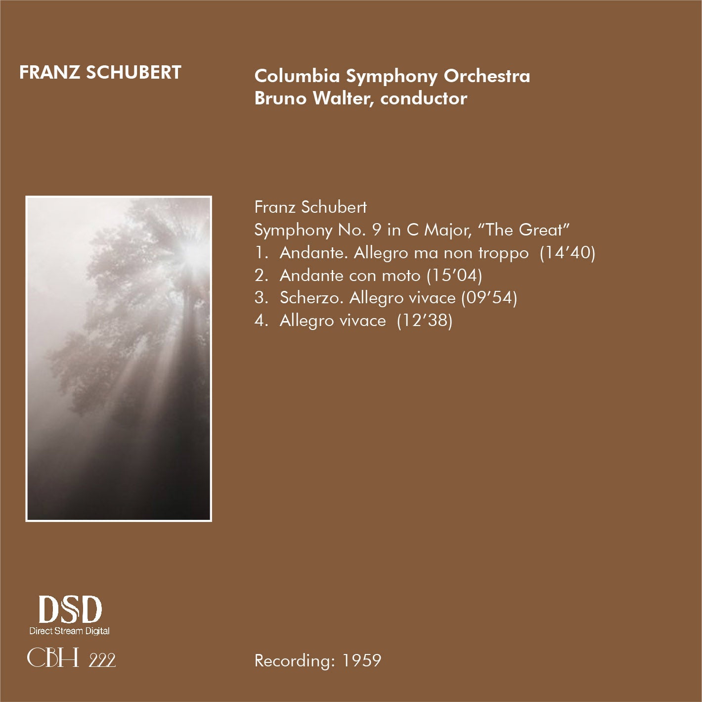 Schubert Symphony No. 9 -&nbsp; Bruno Walter Columbia Symphony Orchestra