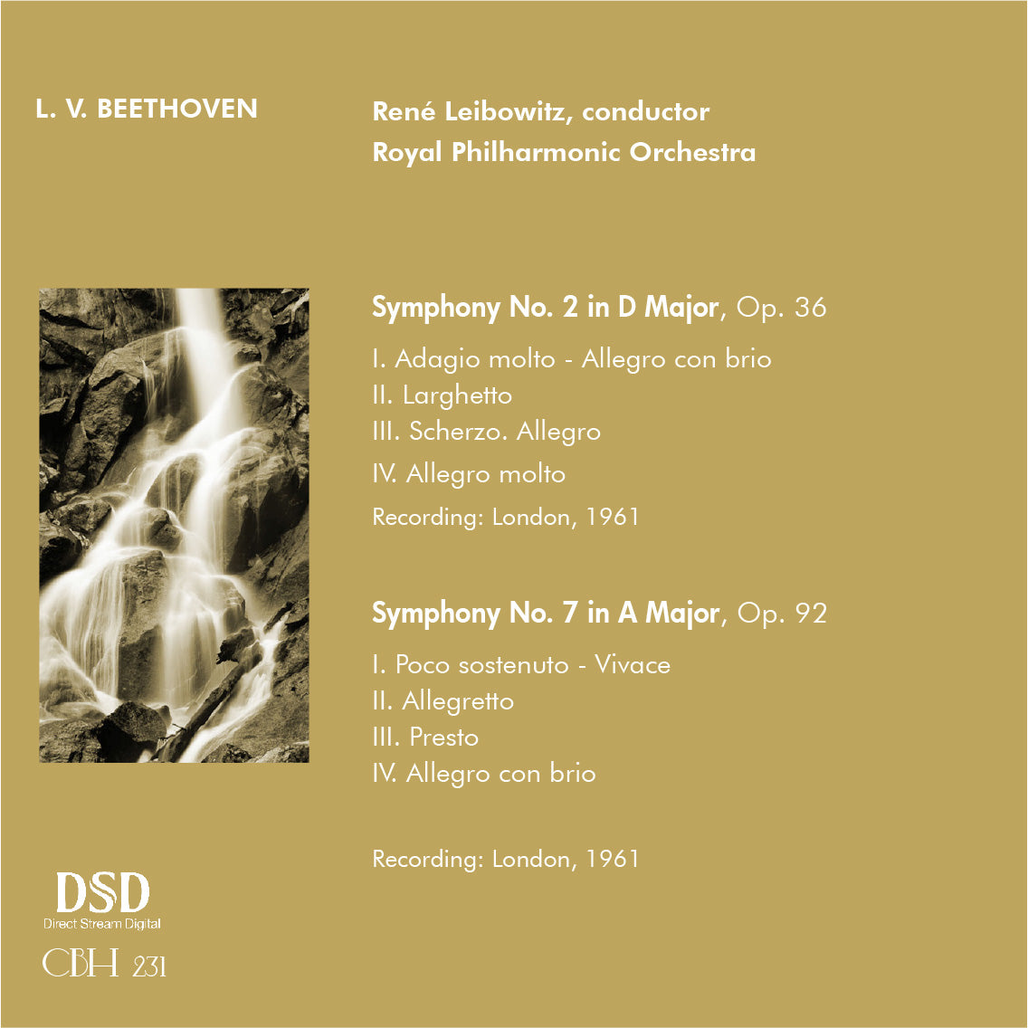 Beethoven Symphonies NOS. 2 & 7 - RENÉ LEIBOWITZ | ROYAL PHILHARMONIC