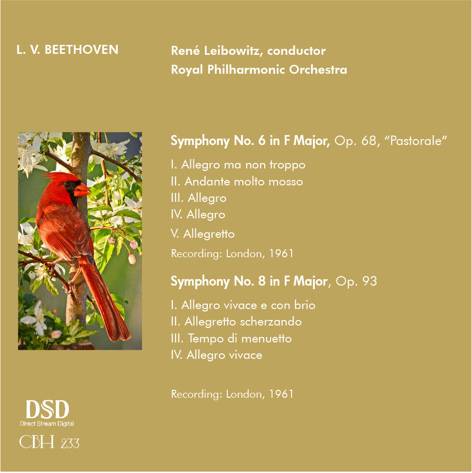 Beethoven Symphonies NOS. 6 & 8 - RENÉ LEIBOWITZ | ROYAL PHILHARMONIC