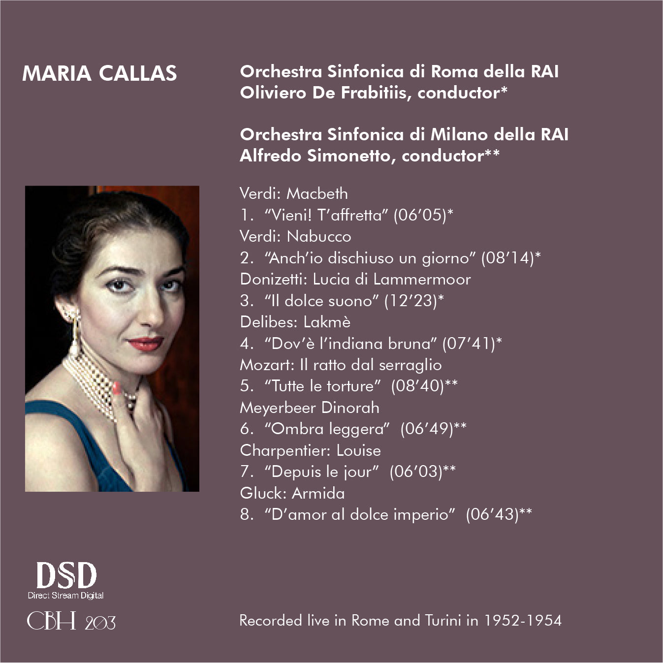 Maria Callas The RAI Concerts - Oliviero De Frabitiis - Alfredo